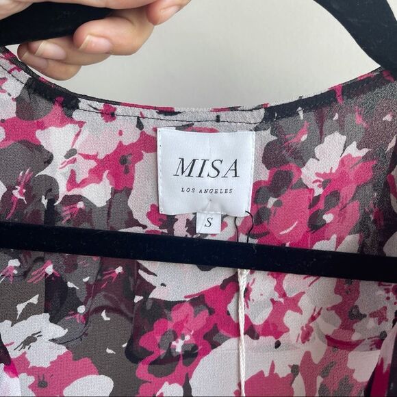 Misa Los Angeles floral ruffle bell sleeve blouse small boho fall cottage core - Picture 11 of 12